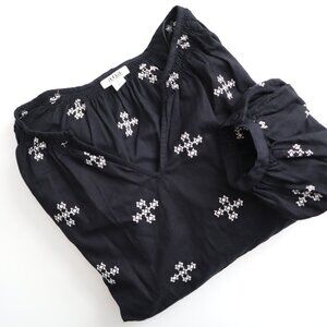 a.n.a Embroidered Peasant Sleeve Blouse | XL